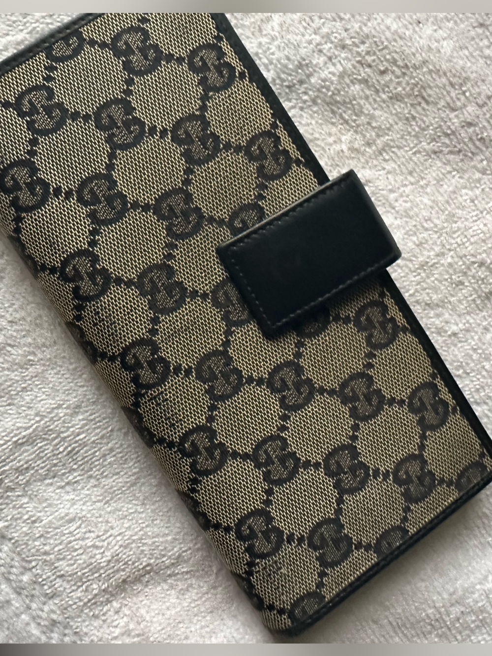 🖤Gucci GG Canvas Continental Wallet Black Leather Trim Long Wallet🖤 - Picture 3 of 14